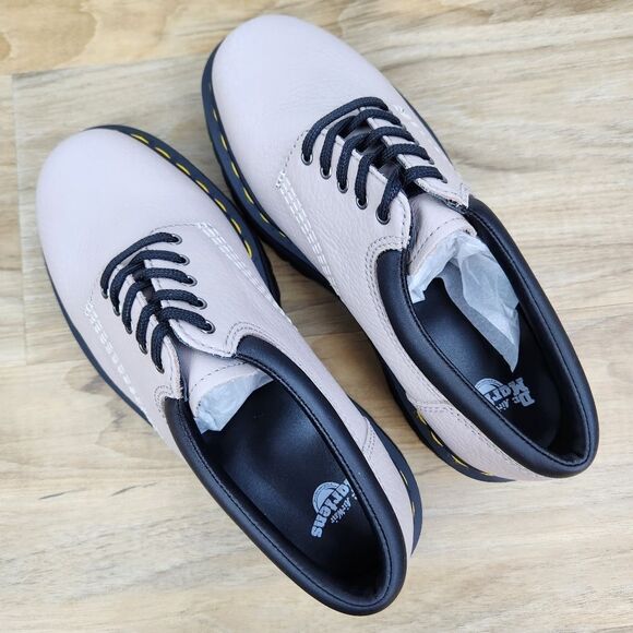 🩵NIB Dr. Martens Taupe 8053 Quad Retro Pisa Leather Platform Oxfords Size 8 - Picture 10 of 16